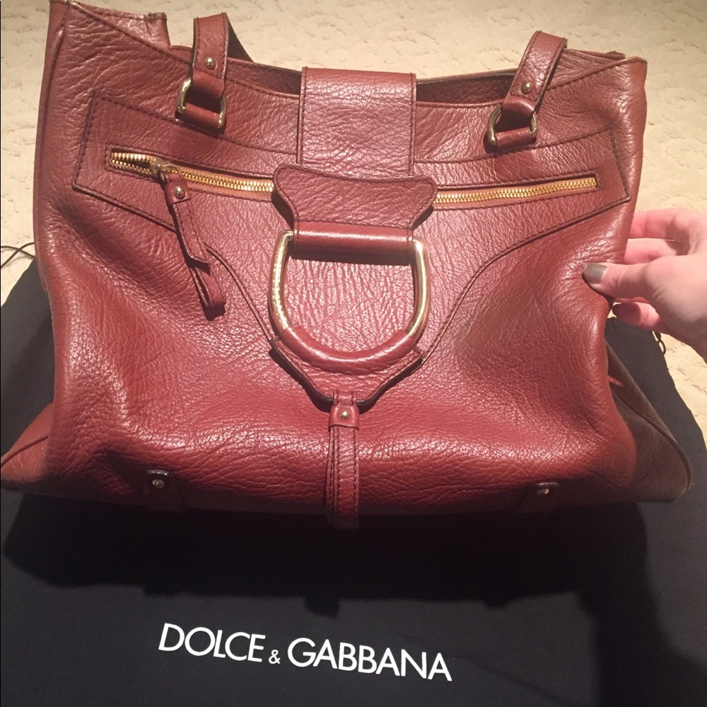 Dolce & Gabbana brown leather tote bag